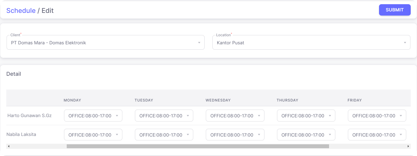 HROS Schedule